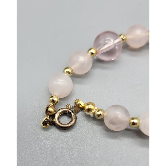 Long Dainty Pink Plastic Round Beaded Costume Necklace N1C - Picture 4 of 6